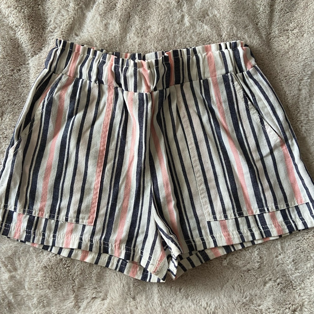 Elegant Striped High Waist Women's Shorts